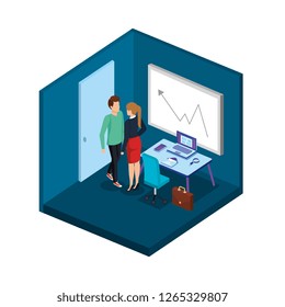 business couple in the office scene