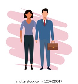 Business couple teamwork