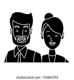 Business couple teamwork