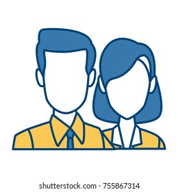 Business couple teamwork