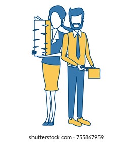 Business couple teamwork