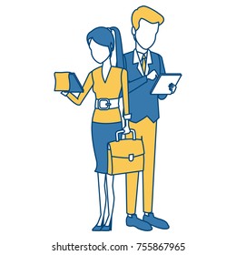 Business couple teamwork