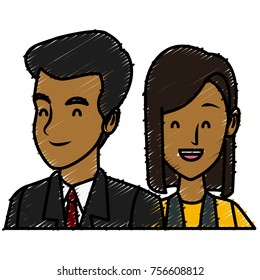 Business couple teamwork