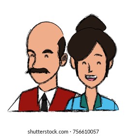 Business couple teamwork