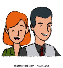 Business couple teamwork