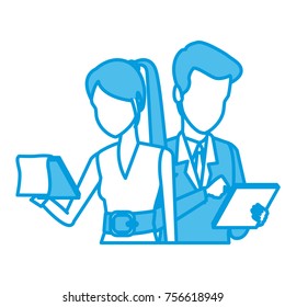 Business couple teamwork