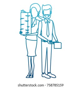 Business couple teamwork