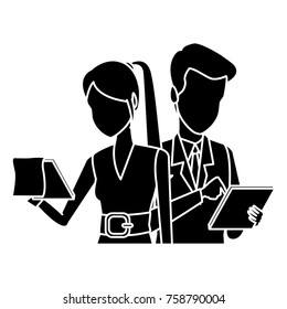 Business couple teamwork