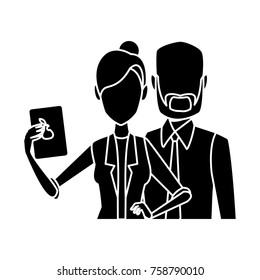 Business couple teamwork