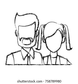 Business couple teamwork icon vector illustration graphic design