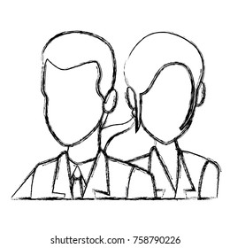 Business couple teamwork icon vector illustration graphic design