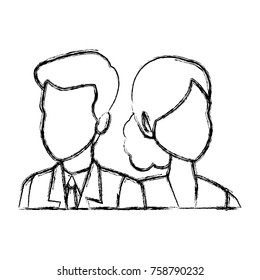 Business couple teamwork icon vector illustration graphic design