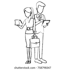 Business couple teamwork icon vector illustration graphic design