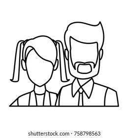 Business couple teamwork icon vector illustration graphic design