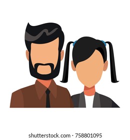 Business couple teamwork icon vector illustration graphic design