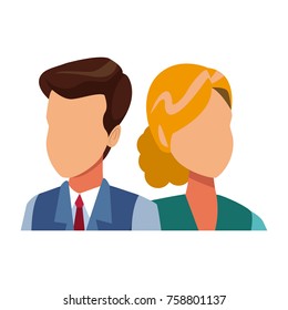 Business couple teamwork icon vector illustration graphic design