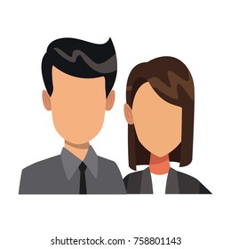 Business couple teamwork icon vector illustration graphic design