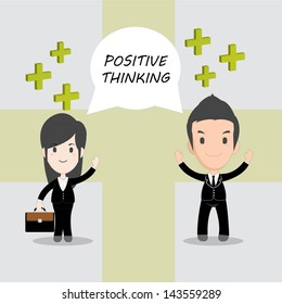 Business couple thinking positive, EPS10 vector format