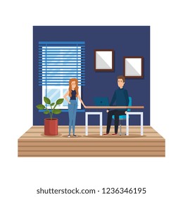 business couple in the workplace