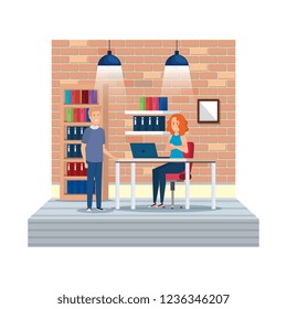 business couple in the workplace