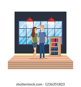 business couple in the workplace