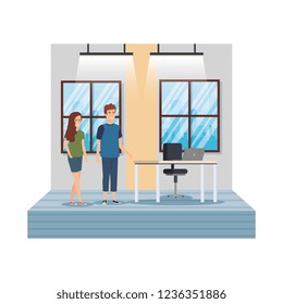 business couple in the workplace