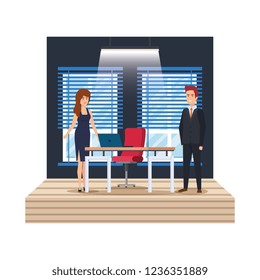 business couple in the workplace