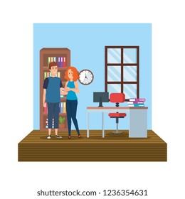 business couple in the workplace