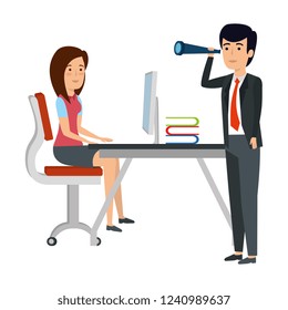 business couple in the workplace
