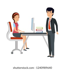 business couple in the workplace