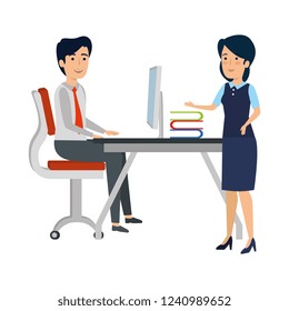business couple in the workplace