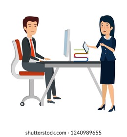 business couple in the workplace