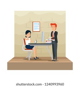 business couple in the workplace