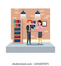 business couple in the workplace