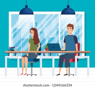 business couple in the workplace
