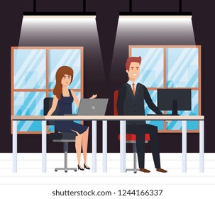 business couple in the workplace
