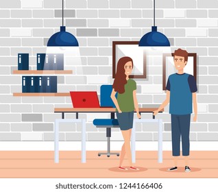 business couple in the workplace