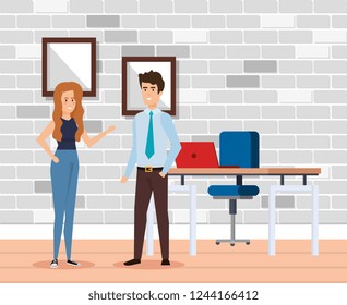 business couple in the workplace