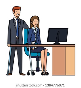 business couple in the workplace