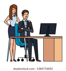 business couple in the workplace