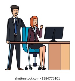 business couple in the workplace