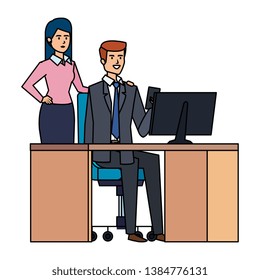 business couple in the workplace