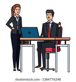 business couple in the workplace