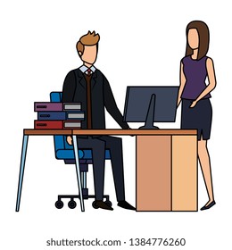 business couple in the workplace