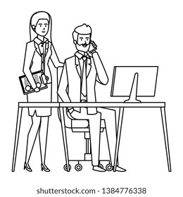 business couple in the workplace