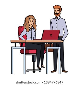 business couple in the workplace