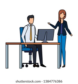 business couple in the workplace