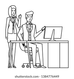 business couple in the workplace