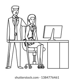 business couple in the workplace