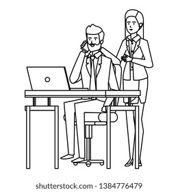 business couple in the workplace